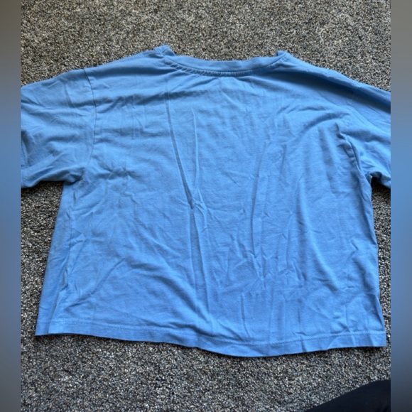 Champion Women's Cropped T-Shirt Gradient Logo Short Sleeve Blue Size S - Picture 5 of 6